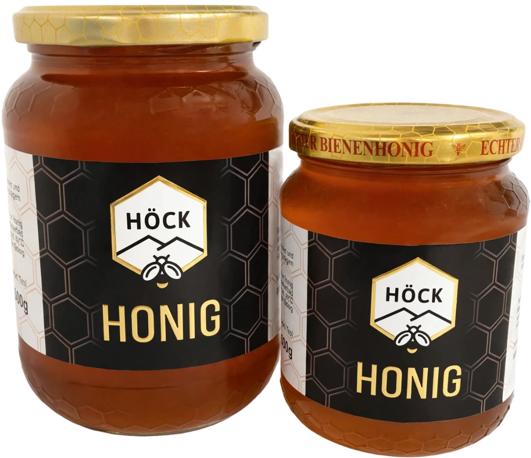 Zwei Gläser Höck Honig, 1000 g und 500 g